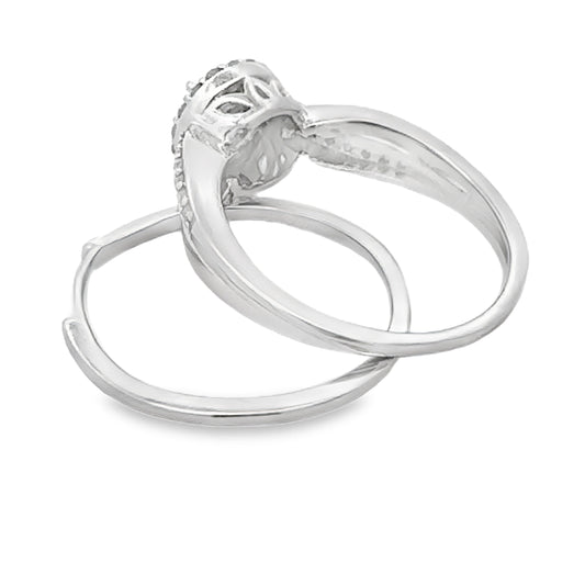 Anillo de compromiso de plata de ley con diamante de .25 ct