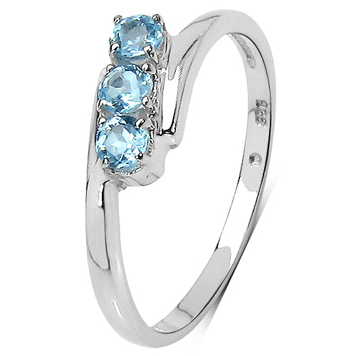 0.36 Carat Genuine Blue Topaz .925 Sterling Silver Ring