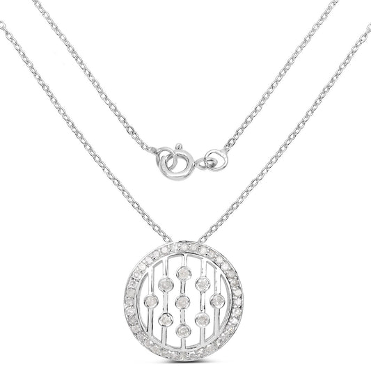 Colgante de plata esterlina .925 con diamante blanco genuino de 0.53 quilates