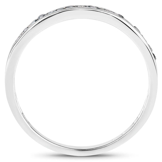 Anillo de plata de ley .925 con diamante azul auténtico de 0,20 quilates