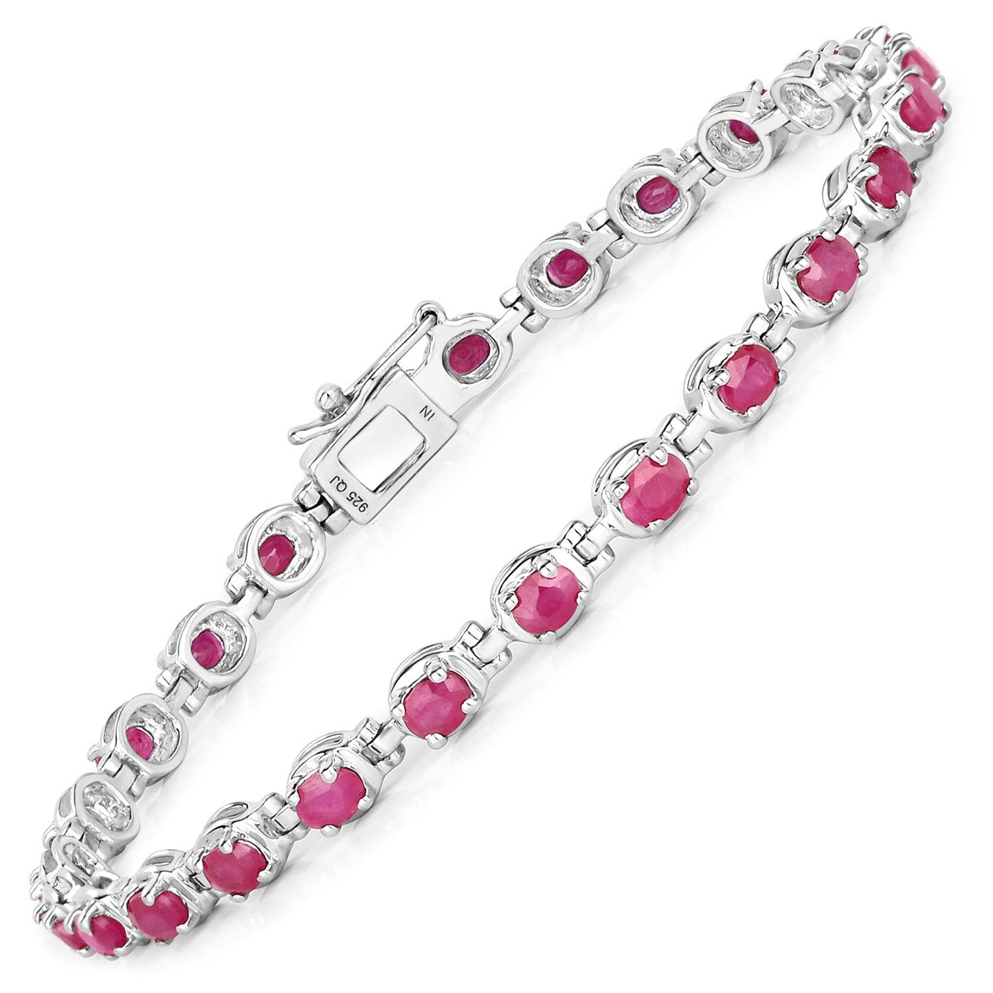 Pulsera de plata de ley .925 con rubí genuino de 5,50 quilates