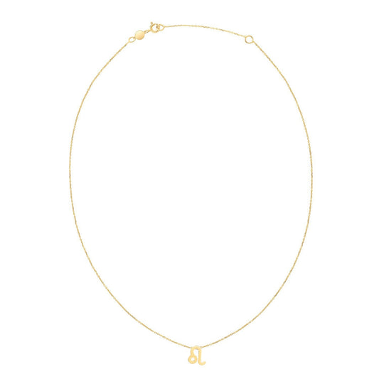 Collar de oro amarillo de 14K con el signo Leo