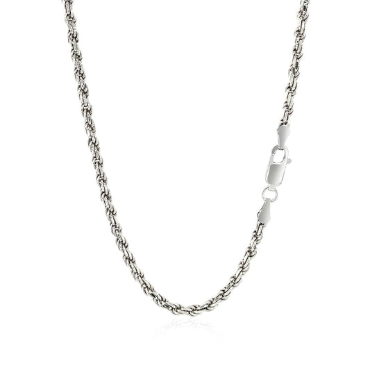 Cadena de plata esterlina estilo cuerda de corte diamante de 2.9 mm