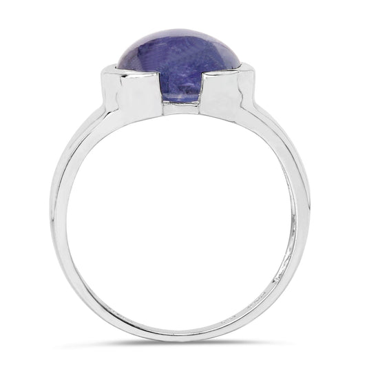 3.55 Carat Genuine Tanzanite .925 Sterling Silver Ring