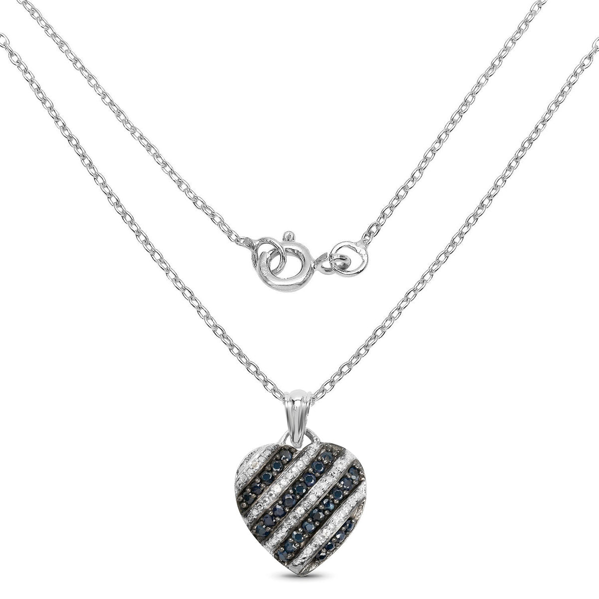 Colgante de plata de ley .925 con zafiro azul genuino de 1,55 quilates y topacio blanco
