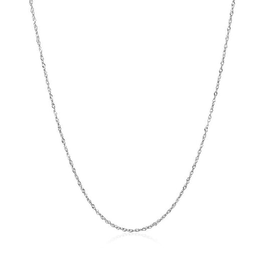 Cadena Singapur de oro blanco de 14k de 0.8mm