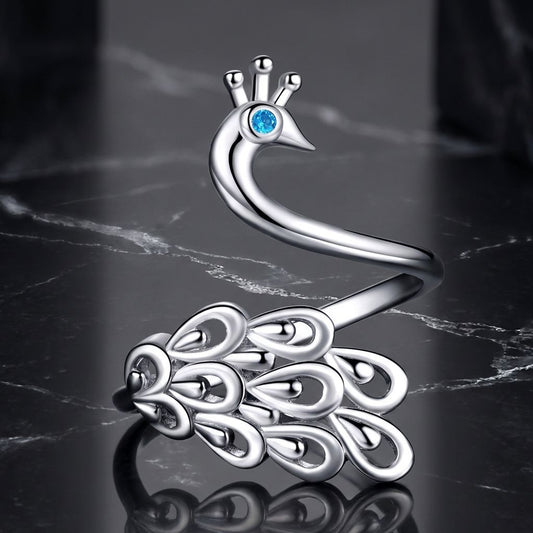 Anillo de plata de ley 925 con baño de platino, circonitas cúbicas y engaste pavé para mujer