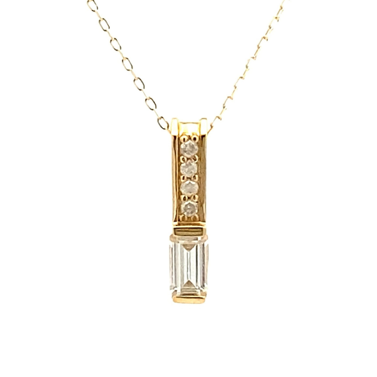Colgantes de moda de diamante de circonita de 0,06 ct, oro amarillo de 10 kt