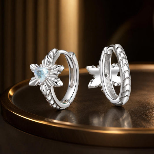 925 Sterling Silver Earrings with Transparent Glass and White Gold Plating - view 2