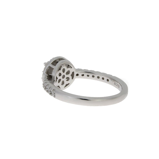 Anillo de circonita cúbica de plata de ley