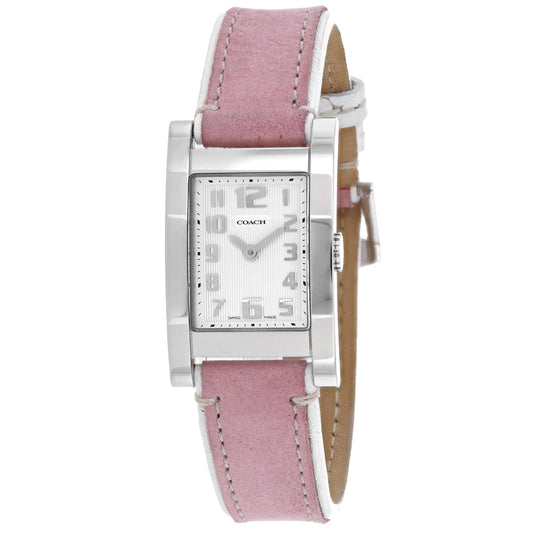 Entrenador Cuarzo Plateado de Cuero Rosa para Mujer