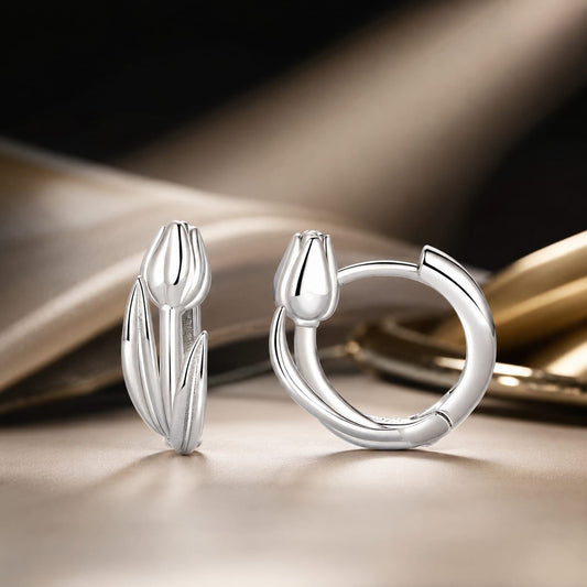 925 Sterling Silver White Gold Plated Earrings for Women - view 2