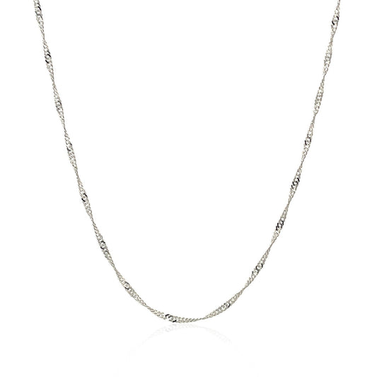 Cadena Singapur de oro blanco de 14k y 1.5mm