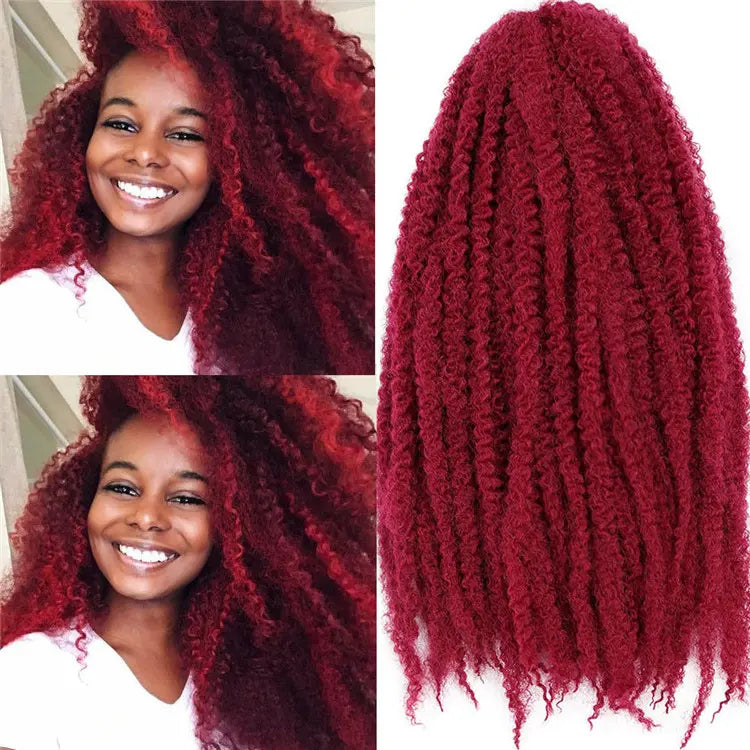 18" Marley Hair for Braids | Afro Kinky Ombre Braiding Hair | Kanekalon Extensions | 30 Strands/Pack - Luxegan