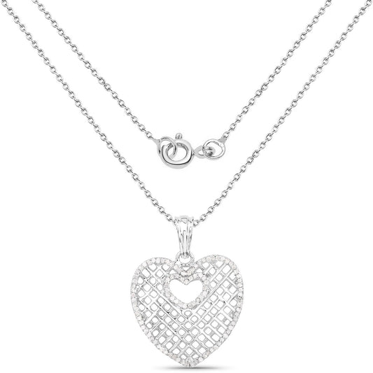 Colgante de plata de ley .925 con diamante blanco genuino de 0,52 quilates