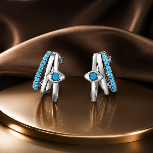 925 Sterling Silver High Quality Turquoise Earrings - view 2