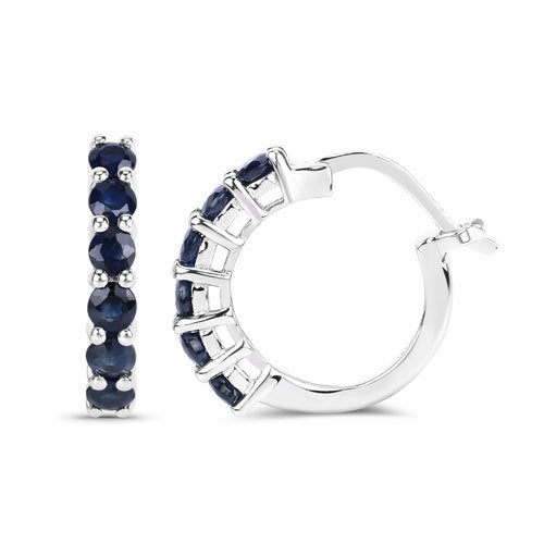 1.32 Carat Genuine Blue Sapphire .925 Sterling Silver Earrings - view 2