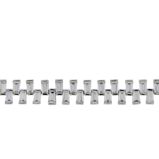 Pulsera de tenis de circonita cúbica de plata de ley