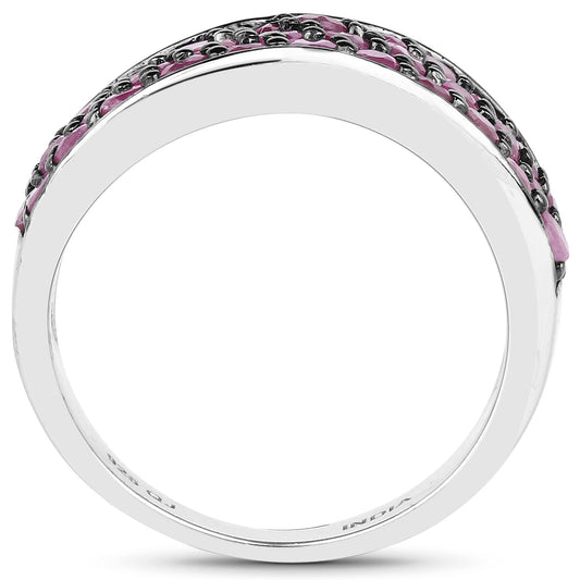 2.33 Carat Genuine Ruby .925 Sterling Silver Ring
