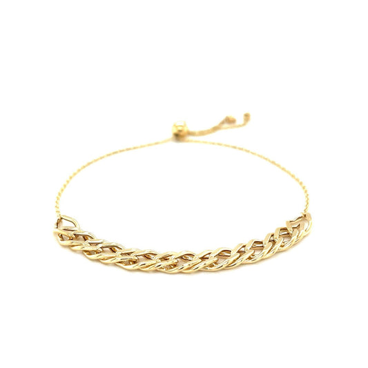 Pulsera de cadena ajustable en oro amarillo de 14k