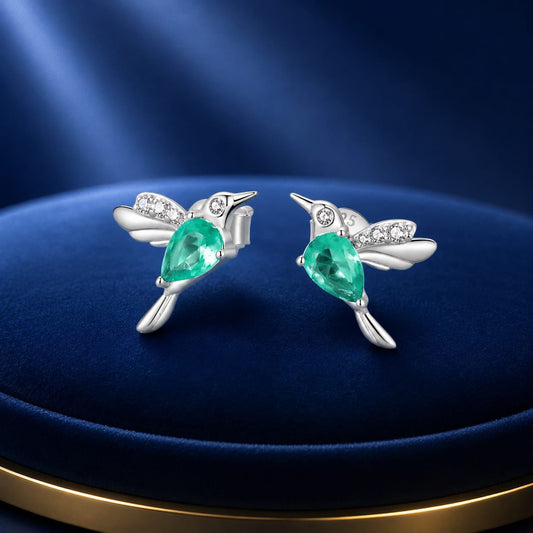925 Sterling Silver Transparent Glass Earrings with CZ for Women - view 2