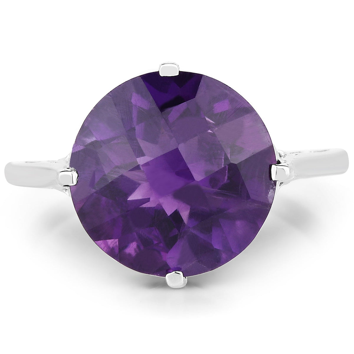 5.60 Carat Genuine Amethyst .925 Sterling Silver Ring