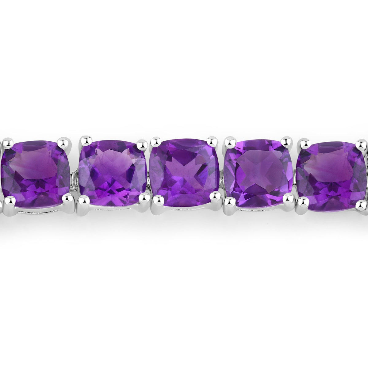 Pulsera de plata de ley .925 con amatista genuina de 6.05 quilates