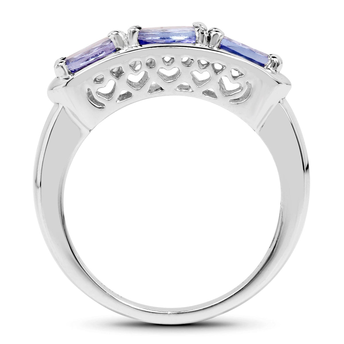 1.32 Carat Genuine Tanzanite .925 Sterling Silver Ring
