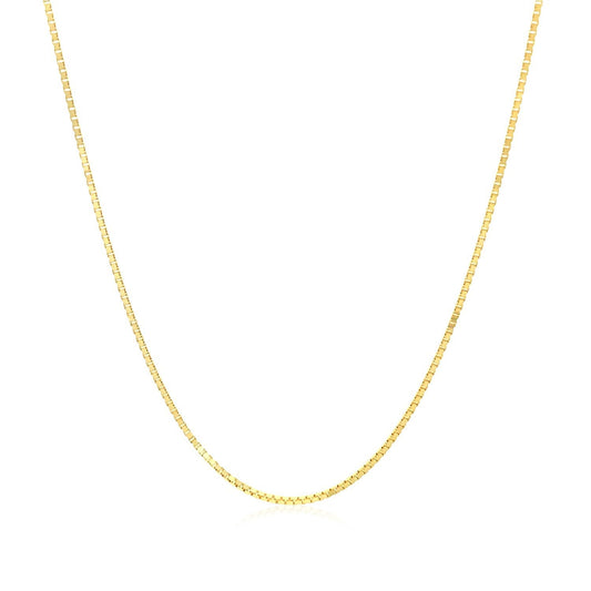 Cadena de caja clásica de oro amarillo de 10k 0,8 mm