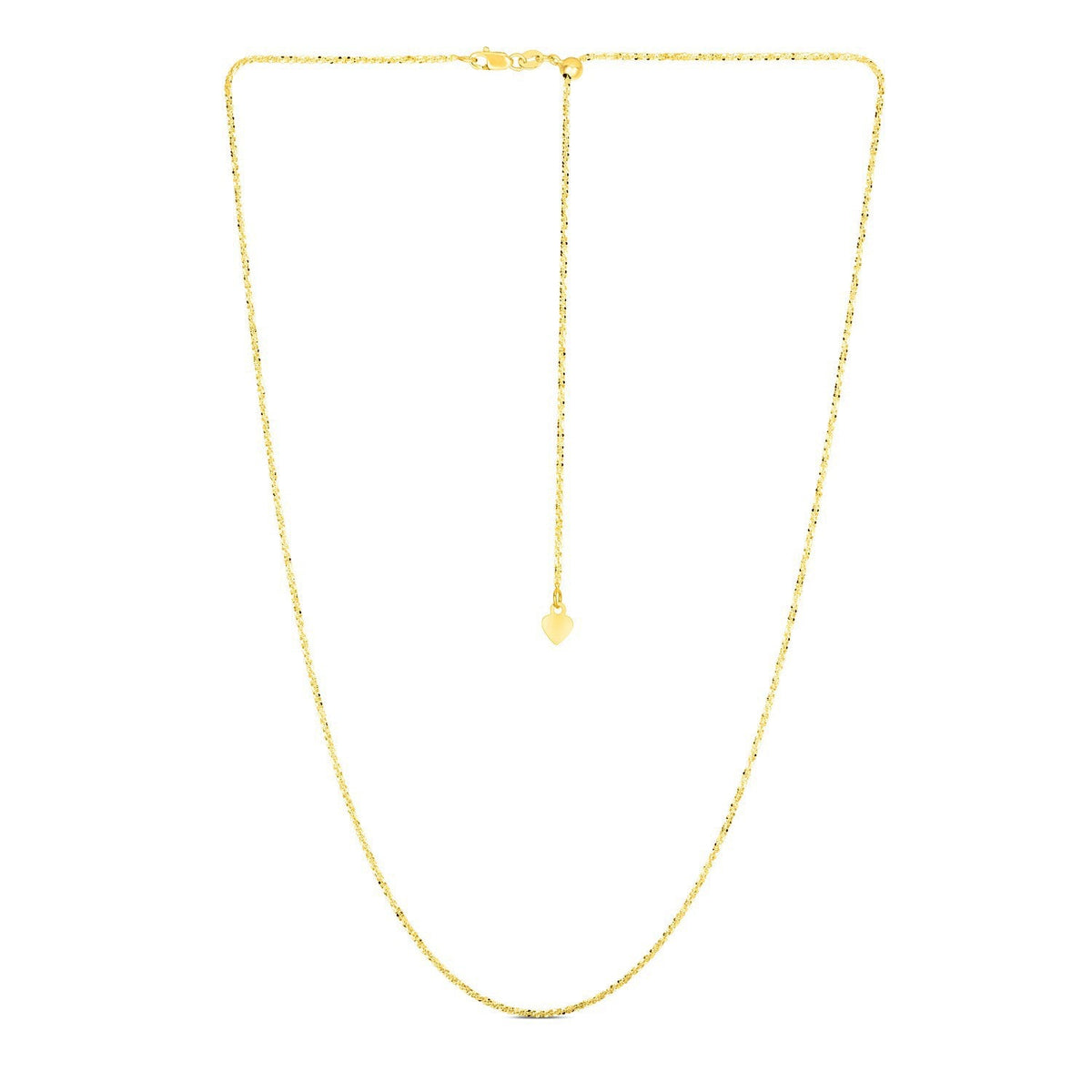 14k Yellow Gold Adjustable Sparkle Chain 1.5mm