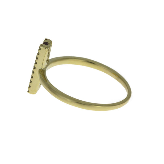 Anillo de Rubí y Diamantes Naturales de .30ct en Oro Amarillo de 14kt