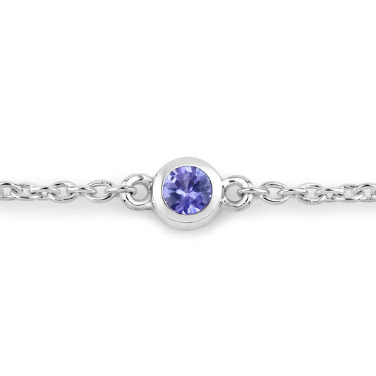 Pulsera de tanzanita auténtica de 0,50 quilates de plata de ley .925