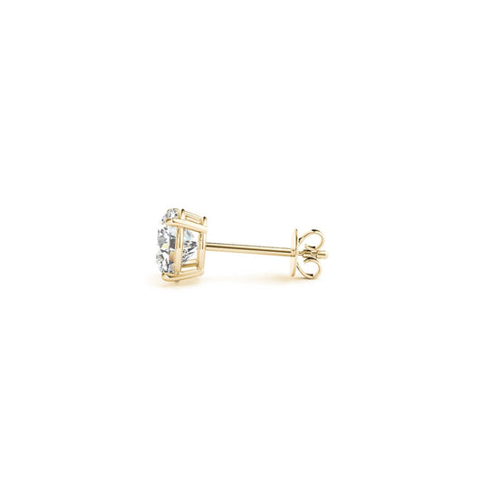 Aretes de oro amarillo de 14k con diamantes redondos cultivados en laboratorio IGI certificados de 1 1/2 cttw (G/VS2)