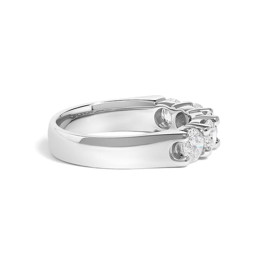 14K White Gold 1 1/2 Cttw Diamond 5 Stone Band Ring