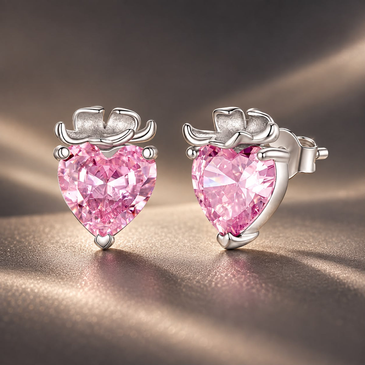 925 Sterling Silver White Gold Plated 0.9x0.65 cm Pavé CZ Earrings for Women