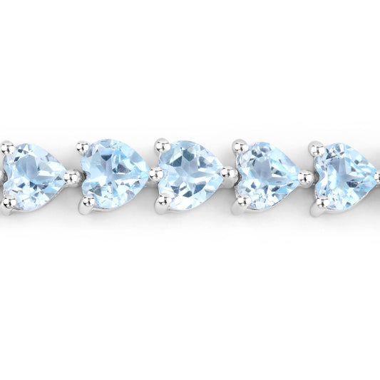 Pulsera de Plata de Ley 925 con Topacio Azul Genuino de 15,50 Quilates