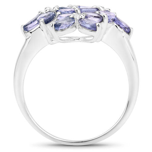 Anillo de plata de ley .925 con tanzanita genuina de 2.89 quilates