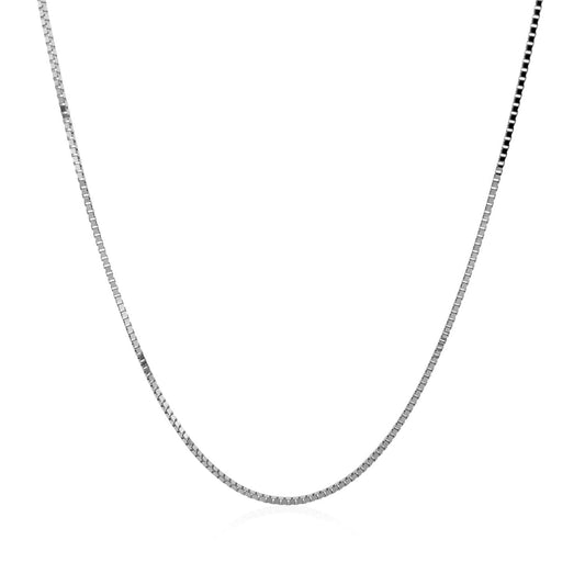 Cadena Clásica de Oro Blanco de 14k, 0.8mm