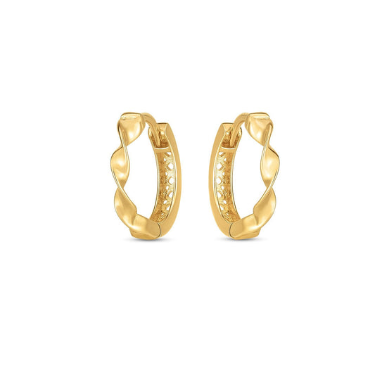 Arracadas trenzadas de oro amarillo de 14k