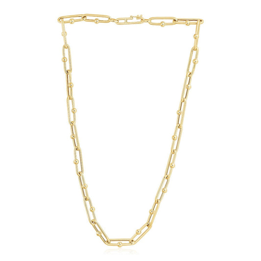 Collar de eslabones ovalados Jax de oro amarillo de 14k con alto pulido