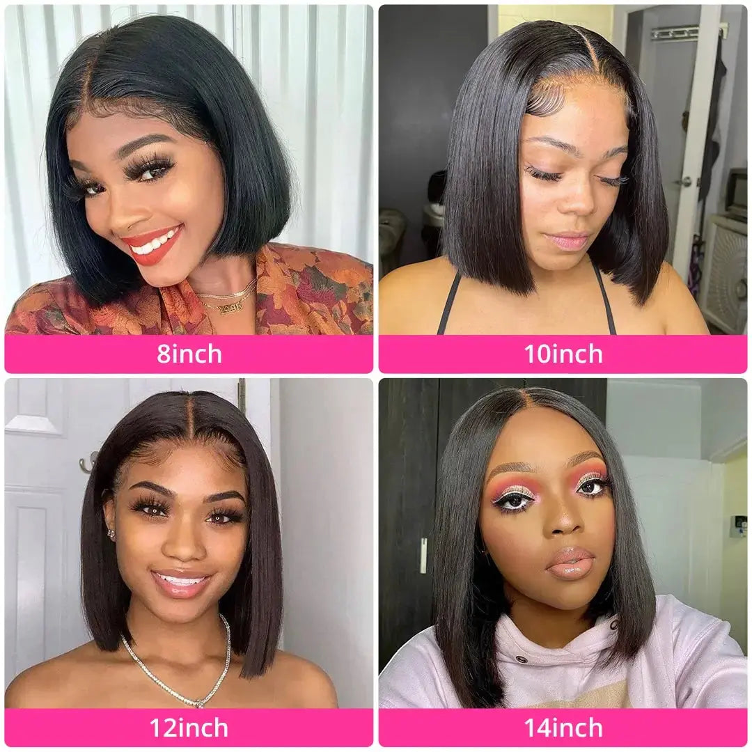 4-27 Highlight | 4-30 Highlight | Human Hair | Bob | Straight | Lace Front | Human Hair | Brazilian Short Bob Human Hair Wigs Luxegan