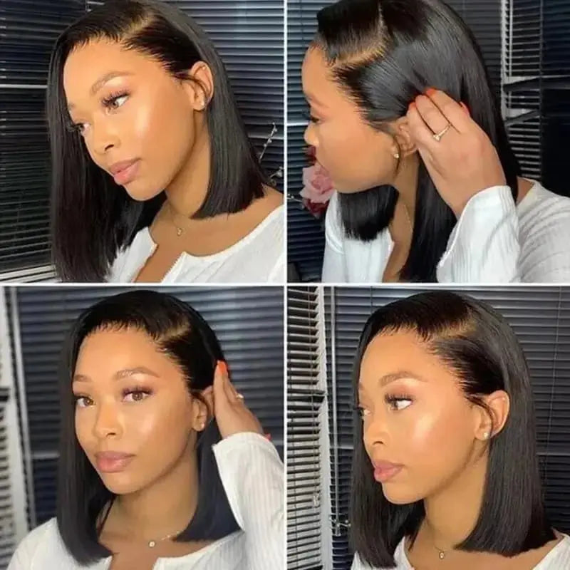 4-27 Highlight | 4-30 Highlight | Human Hair | Bob | Straight | Lace Front | Human Hair | Brazilian Short Bob Human Hair Wigs Luxegan