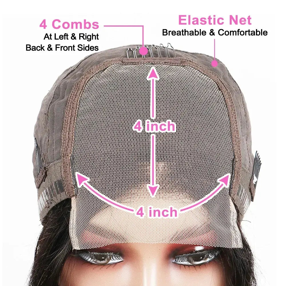 4-27 Highlight | 4-30 Highlight | Human Hair | Bob | Straight | Lace Front | Human Hair | Brazilian Short Bob Human Hair Wigs Luxegan