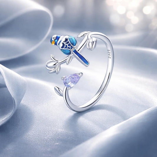 925 Silver Enamel & Paved CZ Ring for Unisex