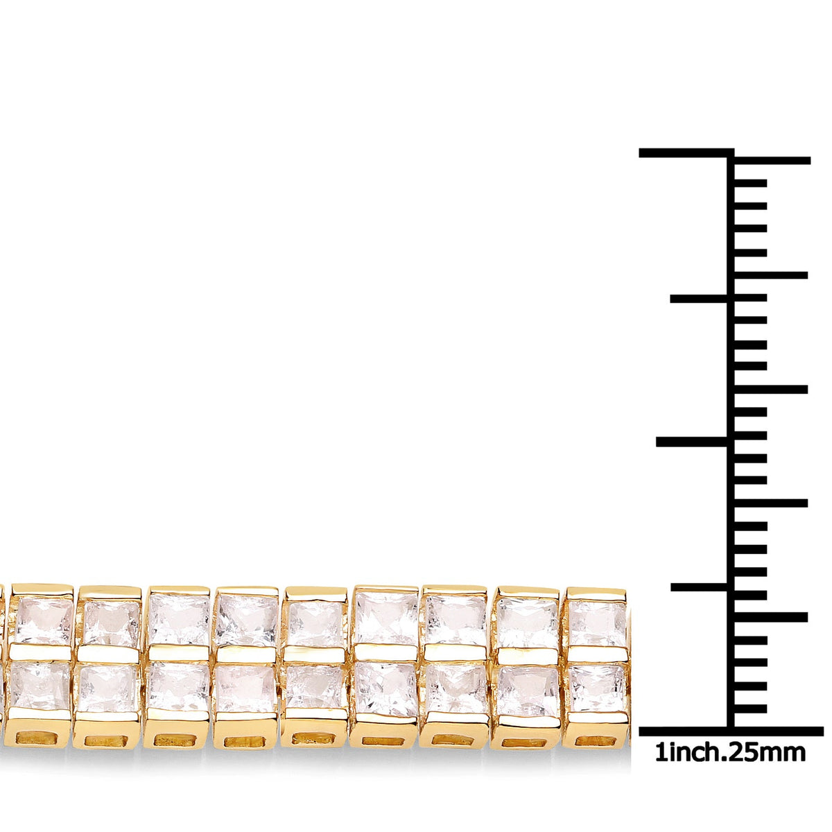 Pulsera de Plata Esterlina .925 con Zafiro Azul Genuino de 9.52 Quilates y Zafiros Blancos, Enchapada en Oro Amarillo de 14K