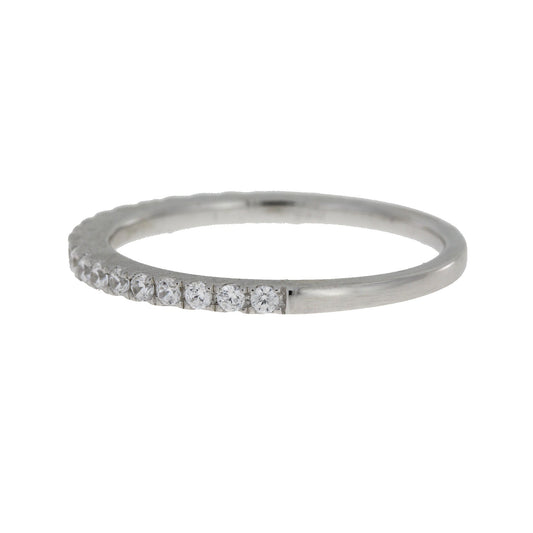 Anillo de banda de boda de circonita cúbica de plata de ley