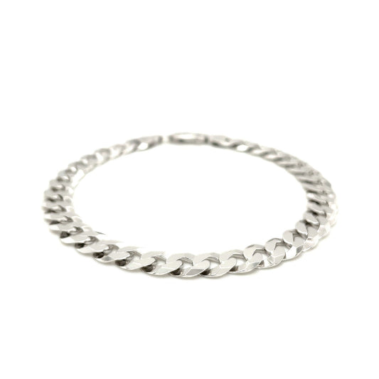Pulsera estilo barbada de plata de ley rodiada de 7,9 mm