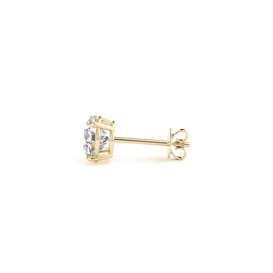 2 cttw Certified IGI Lab Grown Round Diamond Stud Earrings 14k Yellow Gold (G/VS2) - view 2