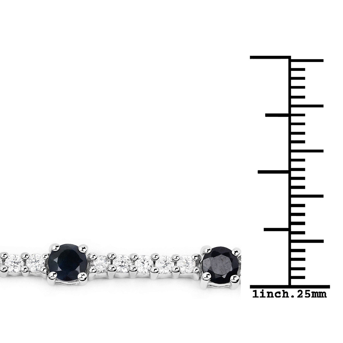 Pulsera de plata esterlina .925 con zafiro azul genuino de 6.21 quilates y circonita blanca