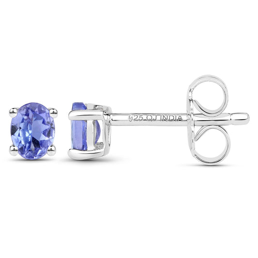 0.40 Carat Genuine Tanzanite .925 Sterling Silver Earrings - view 2